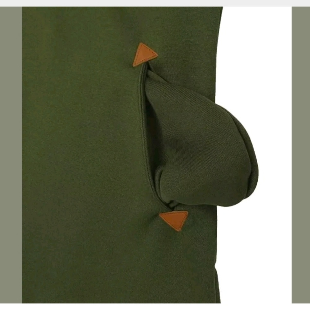 Long Sleeve Hooded Pockets Casual Mini Dress Green - Picture 4 of 4